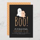 Minimale uitnodiging Boo Cute Ghost Halloween (Voorkant / Achterkant)