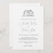 Minimale uitnodiging met ketch van het Venue (Voorkant / Achterkant)