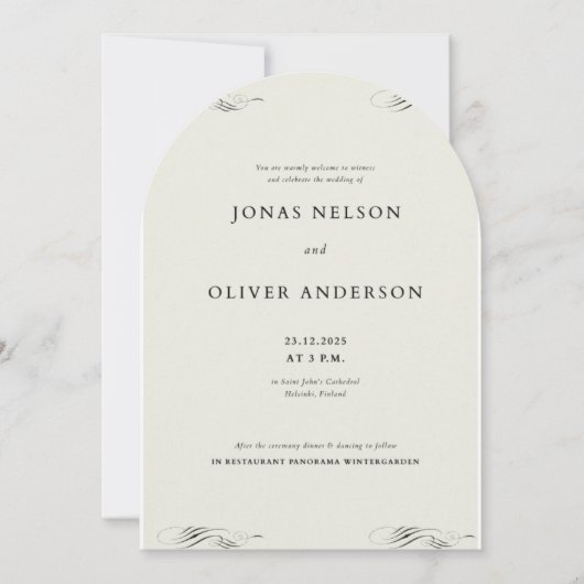 Minimale uitnodiging met Liner Design 2025 (Voorkant)