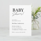 Minimale uitnodiging tot Baby shower (Staand voorkant)