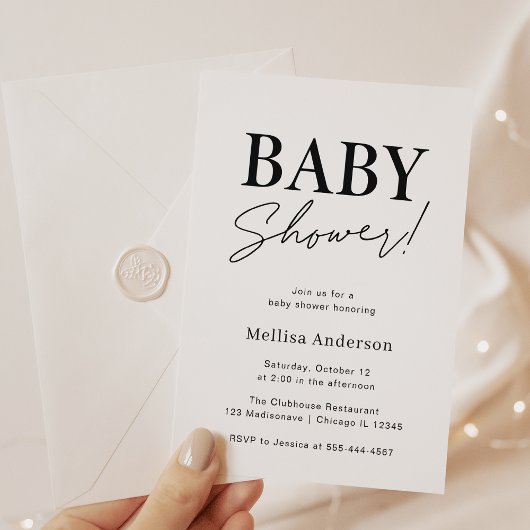 Minimale uitnodiging tot Baby shower