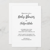 Minimale uitnodiging tot Baby shower (Voorkant / Achterkant)
