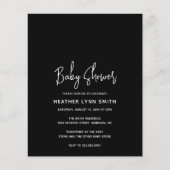 Minimale uitnodiging tot Baby shower voor zwarte b (Voorkant)