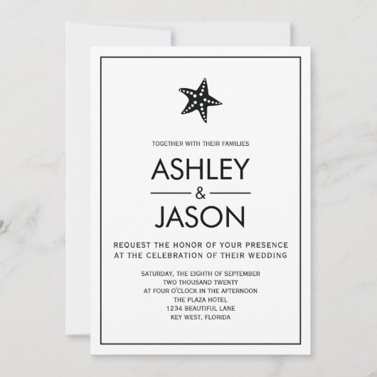 Minimale uitnodiging tot het uitzenden van strands (Voorkant)