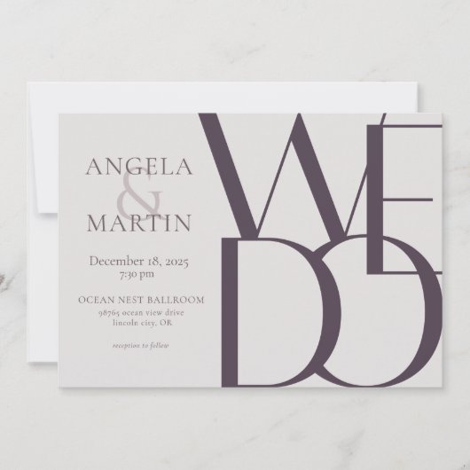 Minimale uitnodiging tot weduwschap tussen Eggplan (Voorkant)