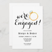 Minimale uitnodiging van de Engagement Party (Voorkant / Achterkant)