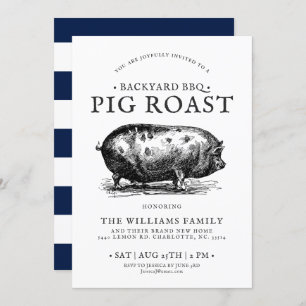 Minimale uitnodiging van Pig Roast BBQ van de Part