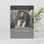 Minimale uitnodiging voor Afstuderen van Classy Ph (Staand voorkant)