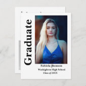 Minimale uitnodiging voor afstuderen van scriptfot (Voorkant / Achterkant)