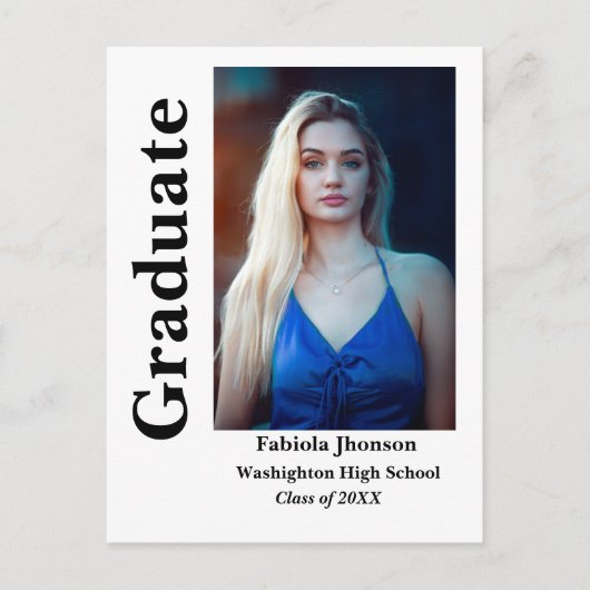 Minimale uitnodiging voor afstuderen van scriptfot (Voorkant)