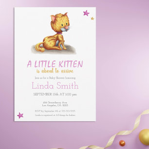Minimale uitnodiging voor Baby shower van Kitten P