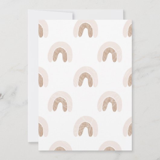 Minimale uitnodiging voor Boho Terracotta 1e verja (Achterkant)