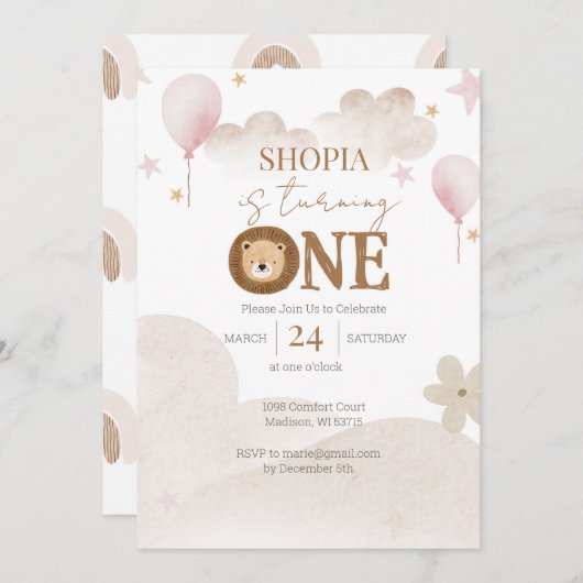 Minimale uitnodiging voor Boho Terracotta 1e verja (Voorkant / Achterkant)