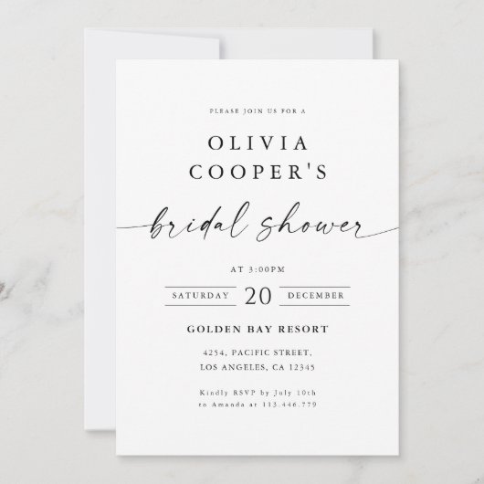 Minimale uitnodiging voor bridal-schoeisel (Voorkant)