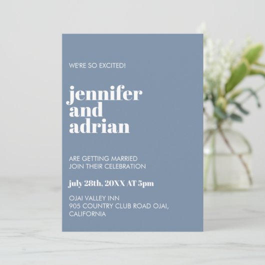 Minimale uitnodiging voor bruiloft (Staand voorkant)