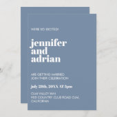 Minimale uitnodiging voor bruiloft (Voorkant / Achterkant)