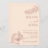 Minimale uitnodiging voor bruiloft (Voorkant / Achterkant)