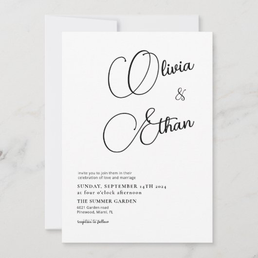 Minimale uitnodiging voor bruiloft (Voorkant)