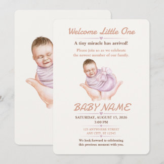 Minimale Uitnodiging voor de Geboorte van je Baby