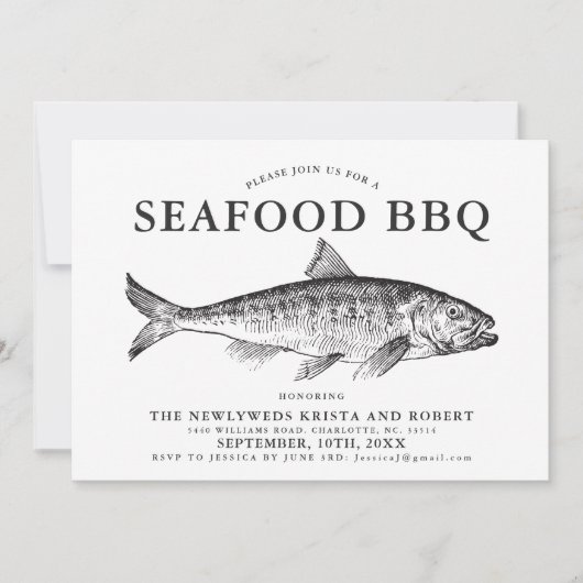 Minimale uitnodiging voor de Gepersonaliseerd visp (Voorkant)