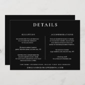 Minimale uitnodiging voor details van zwart-witbru (Voorkant / Achterkant)
