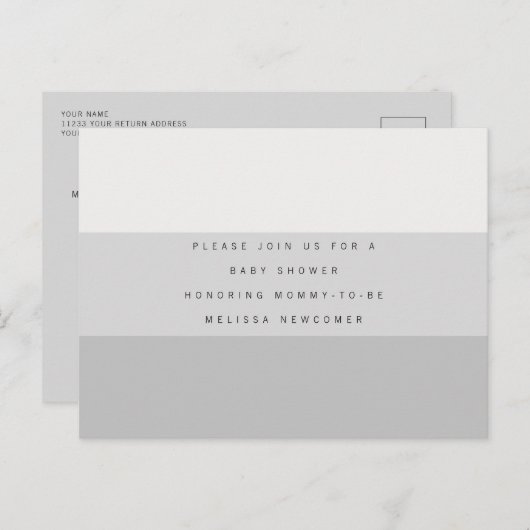 Minimale uitnodiging voor EDITABLE Colour Block Ba (Voorkant / Achterkant)