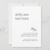 Minimale uitnodiging voor een bruiloft met wilde b (Voorkant)