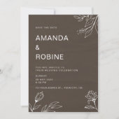 Minimale uitnodiging voor een Floral Wedding (Voorkant)