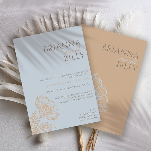 Minimale uitnodiging voor een Floral Wedding