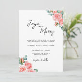 Minimale uitnodiging voor een Floral Wedding (Staand voorkant)