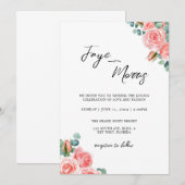 Minimale uitnodiging voor een Floral Wedding (Voorkant / Achterkant)