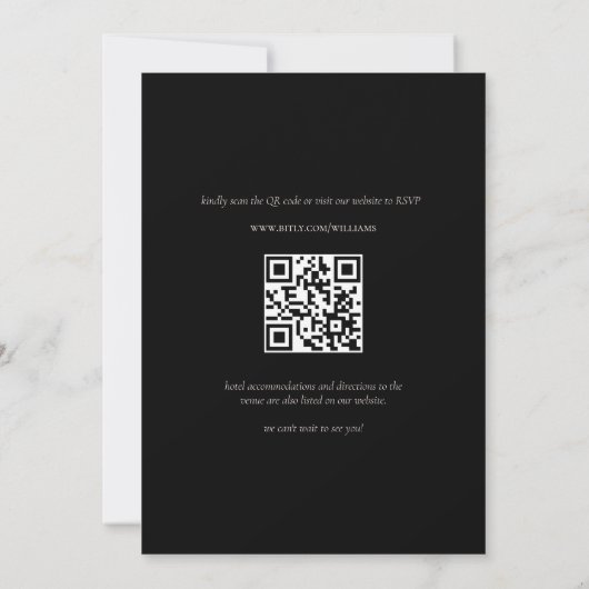 Minimale uitnodiging voor een QR-code voor bruilof (Achterkant)