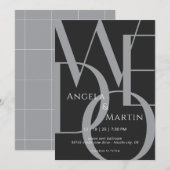 Minimale uitnodiging voor een zwarte bruiloft (Voorkant / Achterkant)