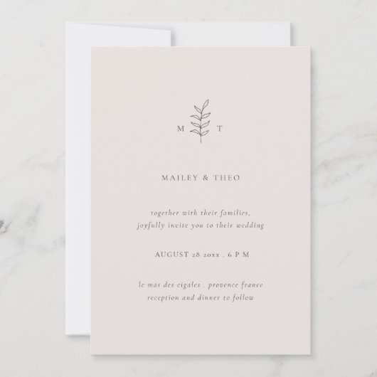 Minimale uitnodiging voor een zwarte riet (Voorkant)