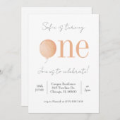 Minimale uitnodiging voor eerste verjaardag (Voorkant / Achterkant)