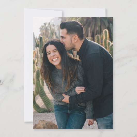 Minimale uitnodiging voor foto-Monogram bruiloft (Achterkant)