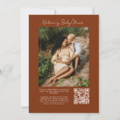 Minimale uitnodiging voor foto QR-code Baby shower (Achterkant)