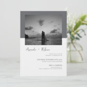 Minimale uitnodiging voor fotoweddenschappen (Staand voorkant)