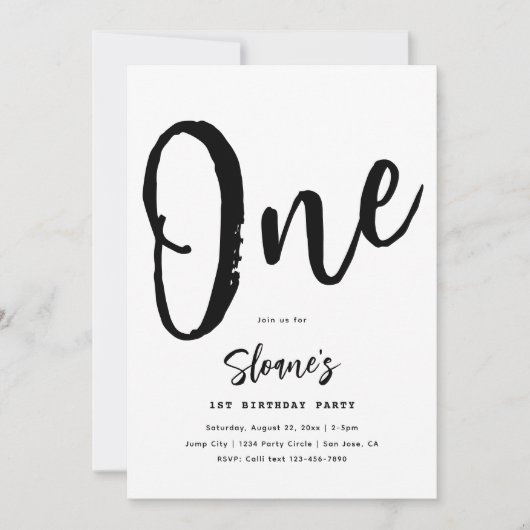 Minimale uitnodiging voor geboorte | Eenvoudige ve (Voorkant)