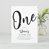 Minimale uitnodiging voor geboorte | Eenvoudige ve (Staand voorkant)