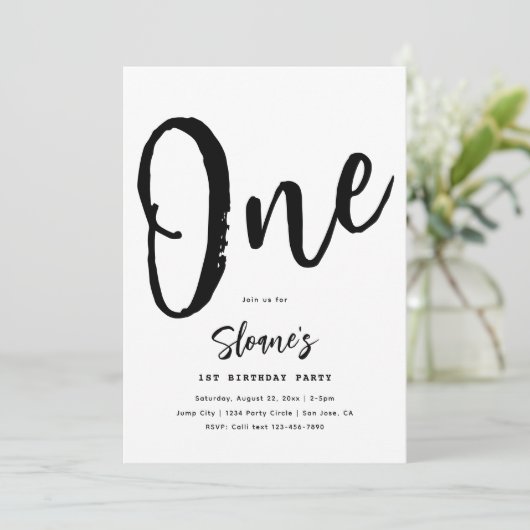 Minimale uitnodiging voor geboorte | Eenvoudige ve (Staand voorkant)