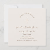 Minimale uitnodiging voor Gingham Baptism Christen (Voorkant)