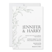 Minimale uitnodiging voor groen huwelijk met Sage