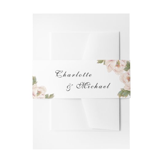 Minimale uitnodiging voor groene bruiloft op monog uitnodigingen wikkel (Voorkant Voorbeeld)