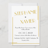 Minimale uitnodiging voor kunstDeco Gold Wedding (Voorkant)