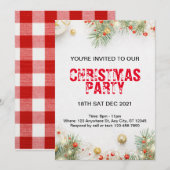 Minimale uitnodiging voor moderne kerstfeestdagen (Voorkant / Achterkant)