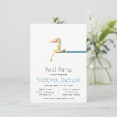 Minimale uitnodiging voor poolpartijen (Staand voorkant)