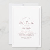 Minimale uitnodiging voor Roos Gold Baby Brunch (Voorkant)