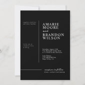 Minimale uitnodiging voor Typografie Black Wedding (Voorkant)