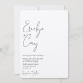 Minimale uitnodiging voor zwart-witbruiloft (Voorkant)